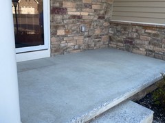 Porch, step repair – here’s a better look at the front of the porch, step and sidewalk.