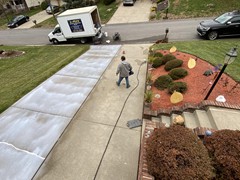 Here you can see how BASF Master Protect 400 Penetrating Sealer looked while being applied to a freshly power washed driveway. This sealer protects for five to six years compared to the average sealer lasting one or two years.